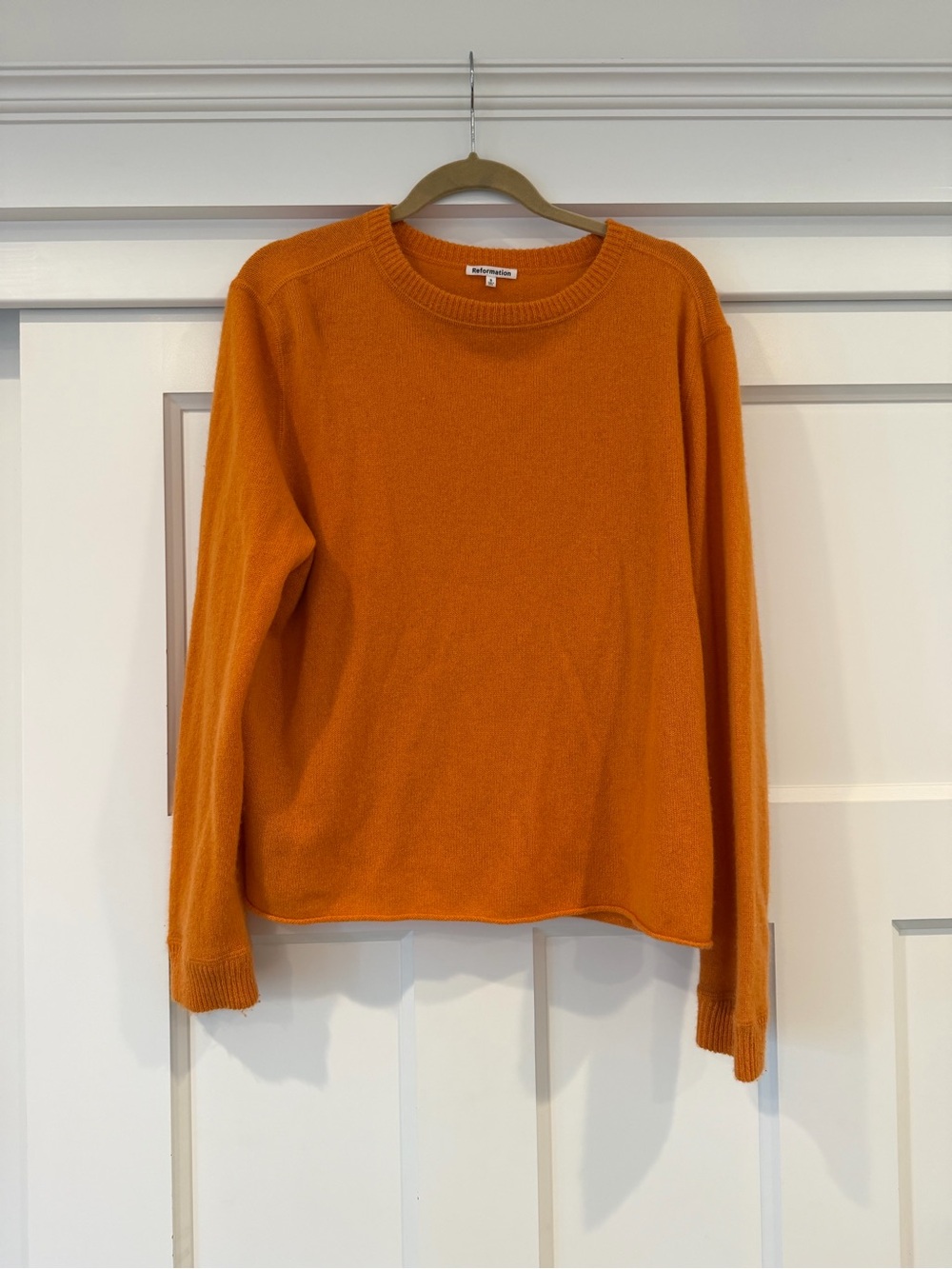 Reformation Orange Oversized Cashmere Boyfriend Sweater